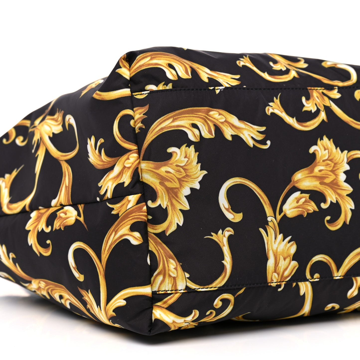 Nylon Baroque Print Tote Black