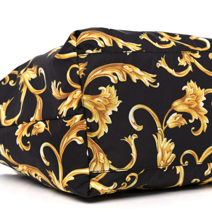 Versace Nylon Baroque Print Tote Black 9 of 10