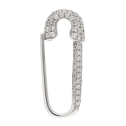 Anita Ko 18K White Gold Diamond Mini Safety Pin Earring 3 of 4