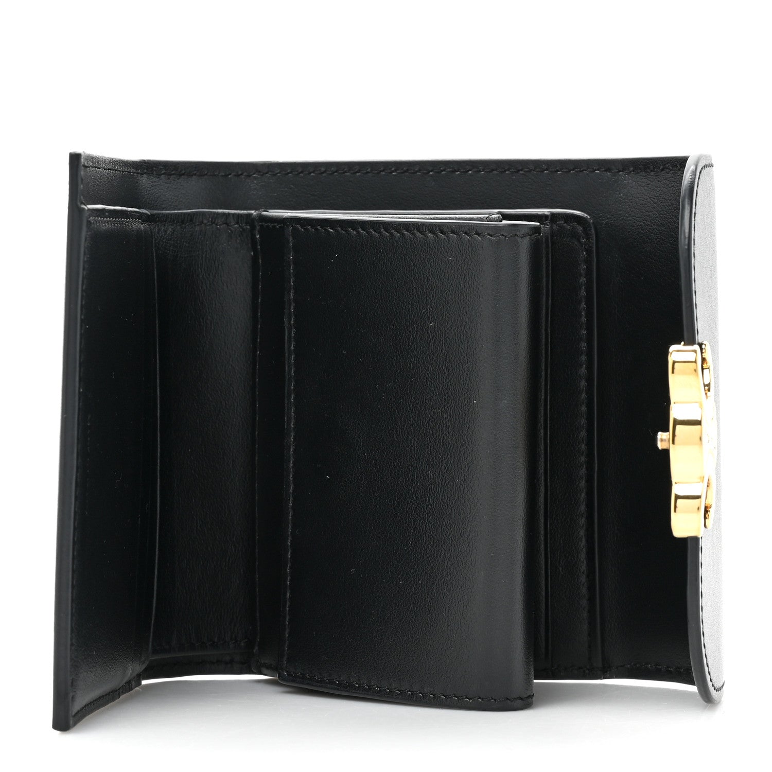 Celine Shiny Calfskin Small Triomphe Wallet Black 5 of 12