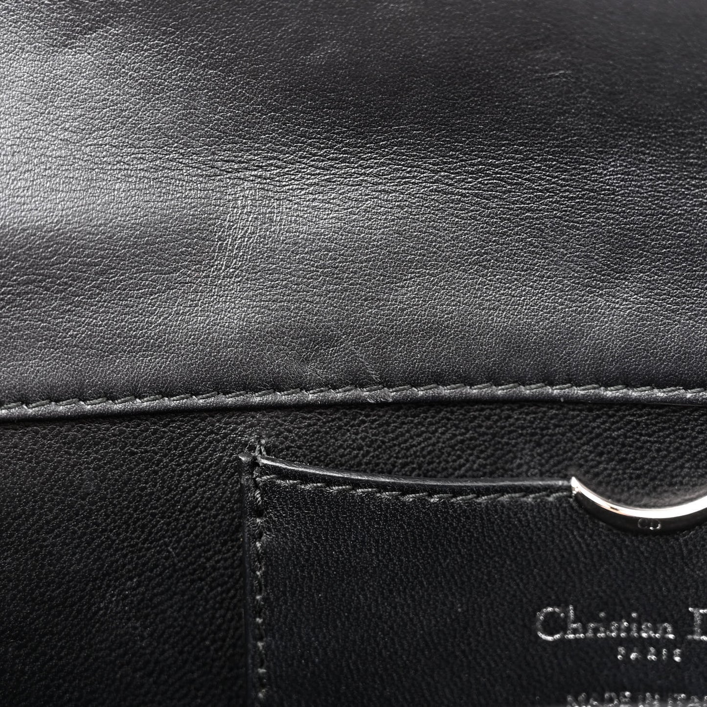 Calfskin Paradise Diorama Croisiere Chain Wallet Black