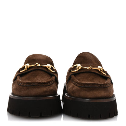 Gucci Suede Horsebit Platform Mules 36 Washed Brown 3 of 10