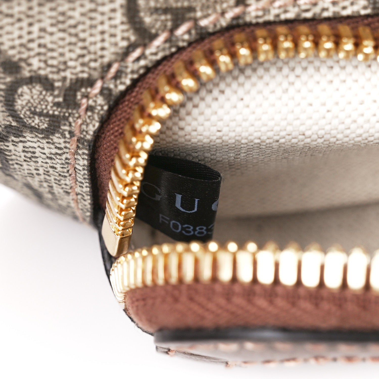 Gucci GG Supreme Monogram Textured Calfskin Retro Interlocking G Belt Bag Beige Ebony Brown Sugar 9 of 12