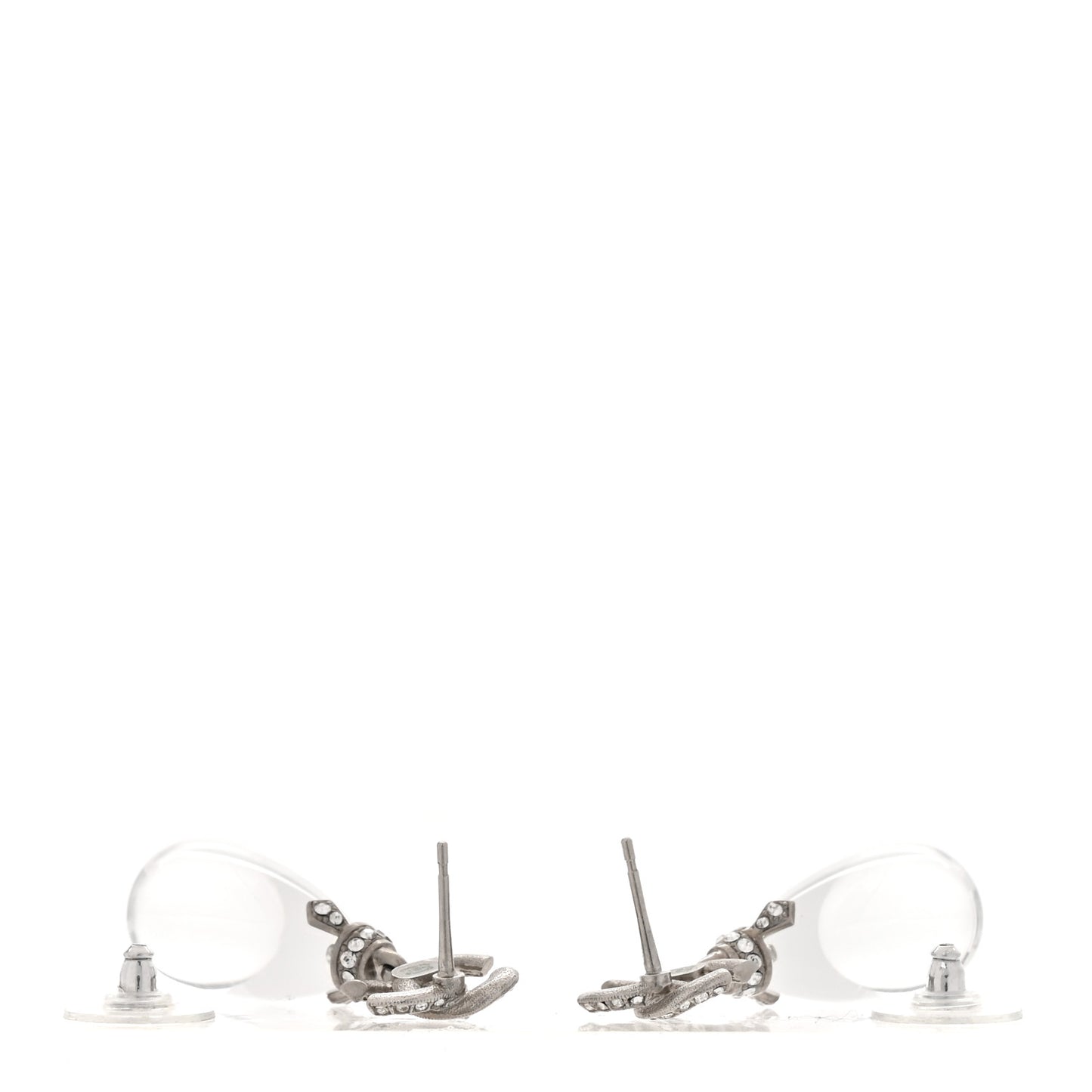 Ruthenium Crystal CC Drop Earrings Silver