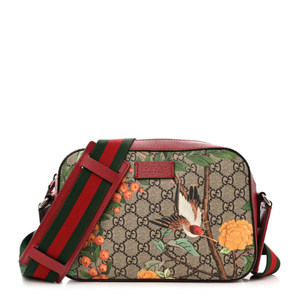 Gucci GG Supreme Monogram Tian Web Camera Bag Beige Multicolor Red 1 of 13