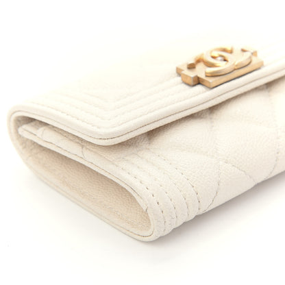 Chanel Caviar Quilted Boy Flap Card Holder White 6 of 11