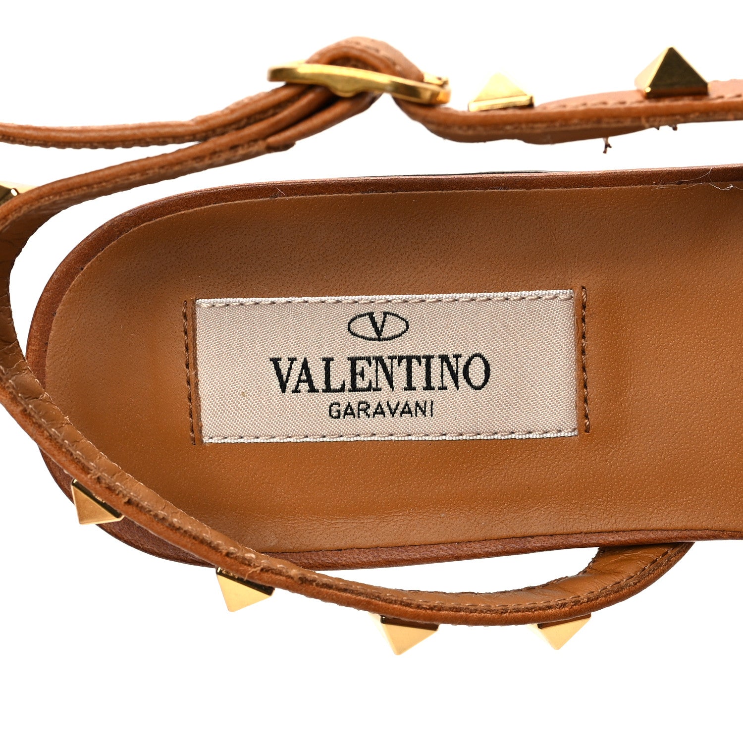 Valentino Garavani Raffia Calfskin Rockstud Slingback Flats 37 Naturale 7 of 8