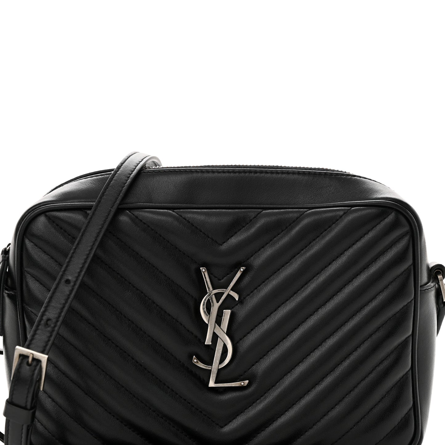 Calfskin Matelasse Monogram Lou Camera Bag Black