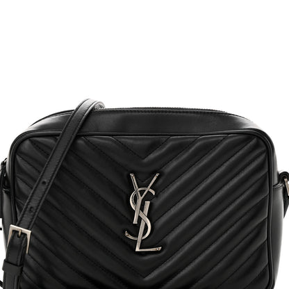 Saint Laurent Calfskin Matelasse Monogram Lou Camera Bag Black 8 of 12