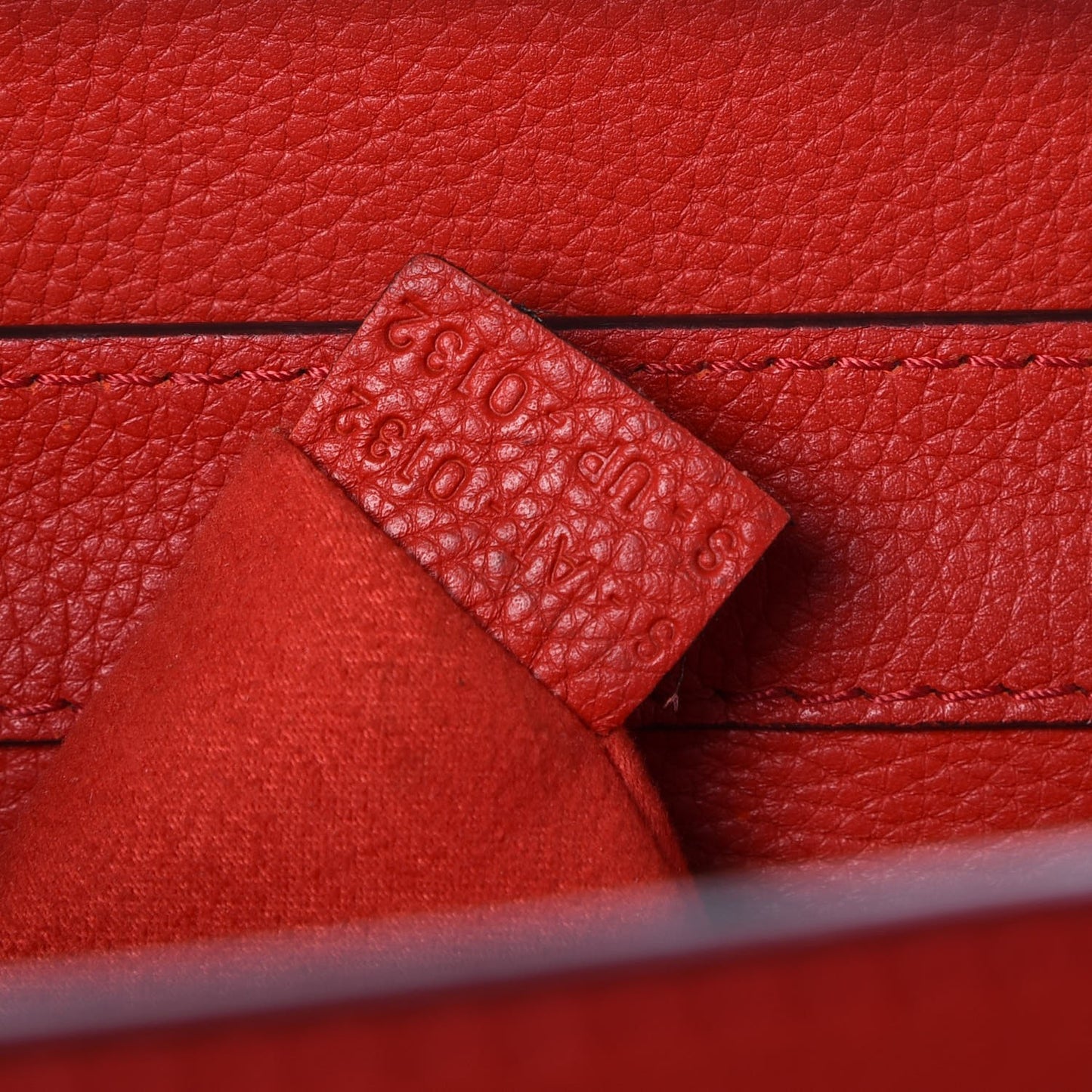 Drummed Calfskin Mini Luggage Coquelicot