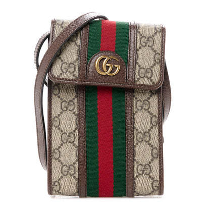 Gucci GG Supreme Monogram Web Mini Ophidia Crossbody Bag Beige New Acero 1 of 11