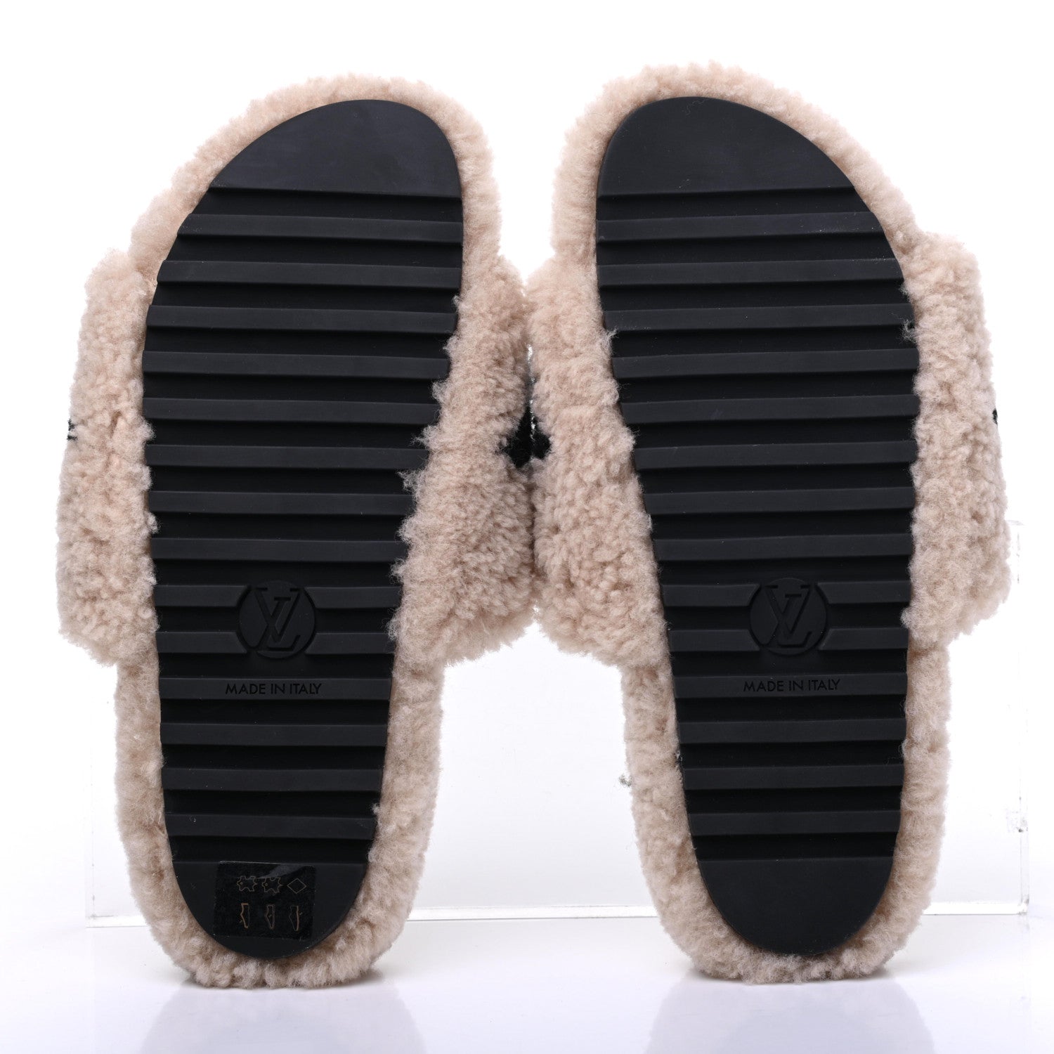 Louis Vuitton Shearling Bom Dia Flate Mules 38.5 Beige 5 of 8