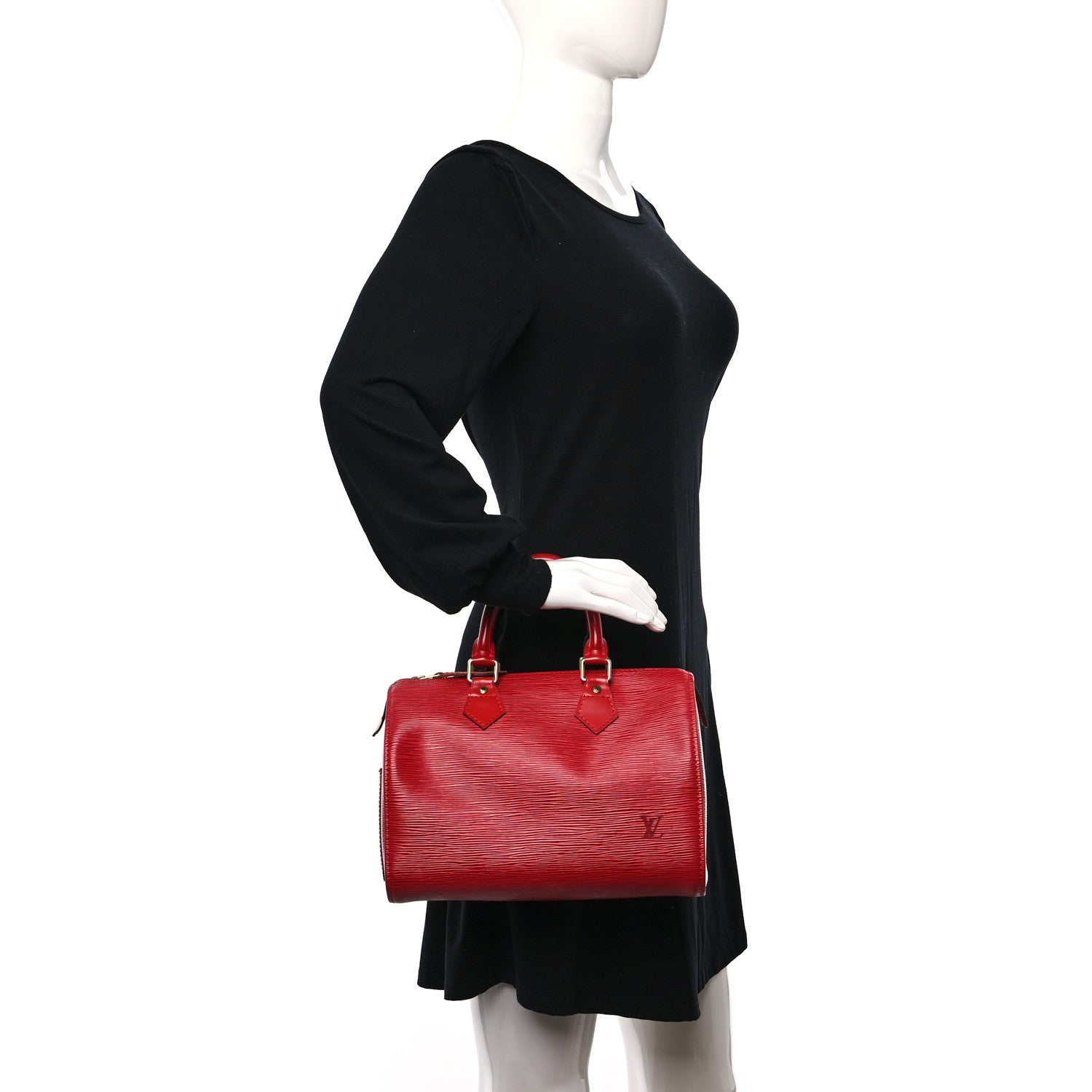 Louis Vuitton Epi Speedy 25 Castillan Red 2 of 10