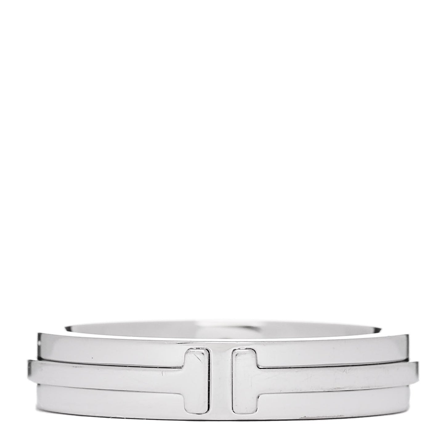 18K White Gold Narrow T Two Ring 57 8