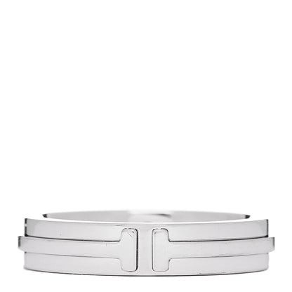 Tiffany 18K White Gold Narrow T Two Ring 57 8 1 of 5