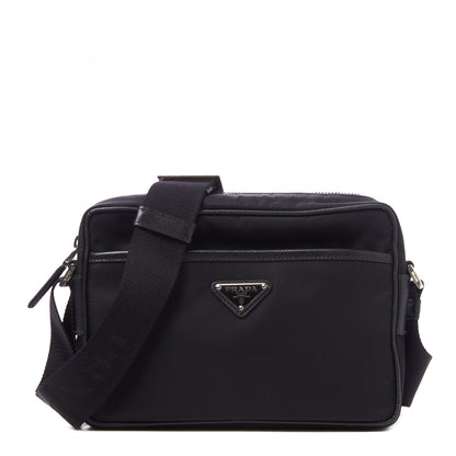 Prada Tessuto Nylon Saffiano Shoulder Bag Black 1 of 8