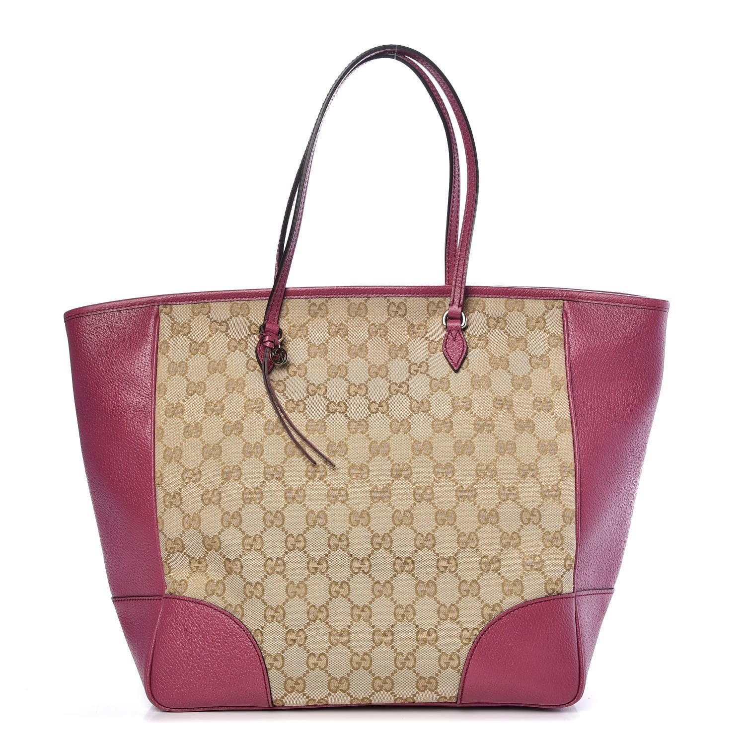 Gucci Monogram Textured Calfskin Medium Bree Zippered Tote Beige Ebony Peonia Flower 1 of 7