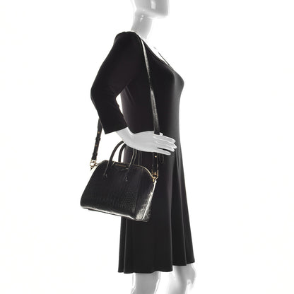 Givenchy Calfskin Crocodile Embossed Mini Antigona Black 2 of 9