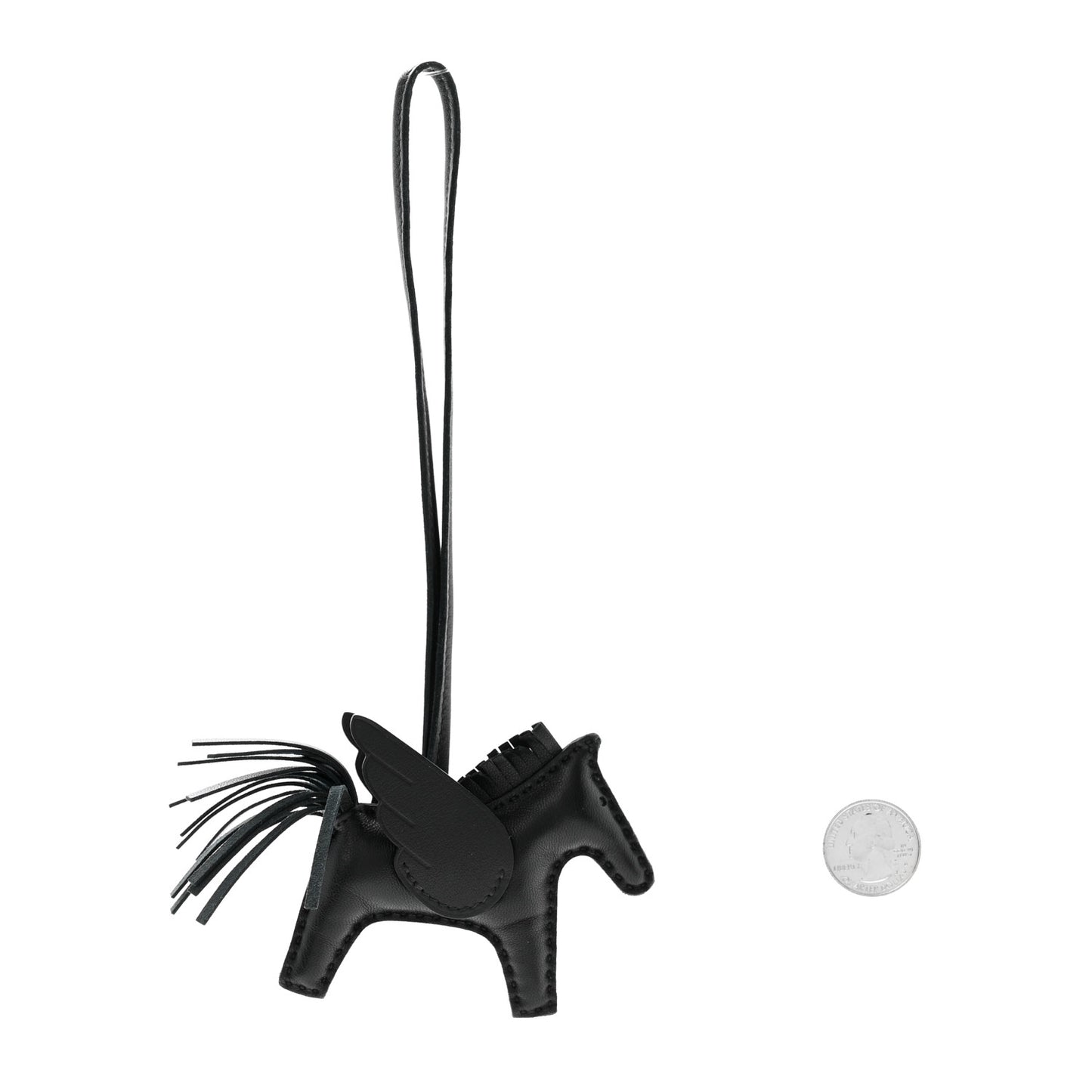 Milo Lambskin Grigri Rodeo Pegase Horse Bag Charm PM So Black