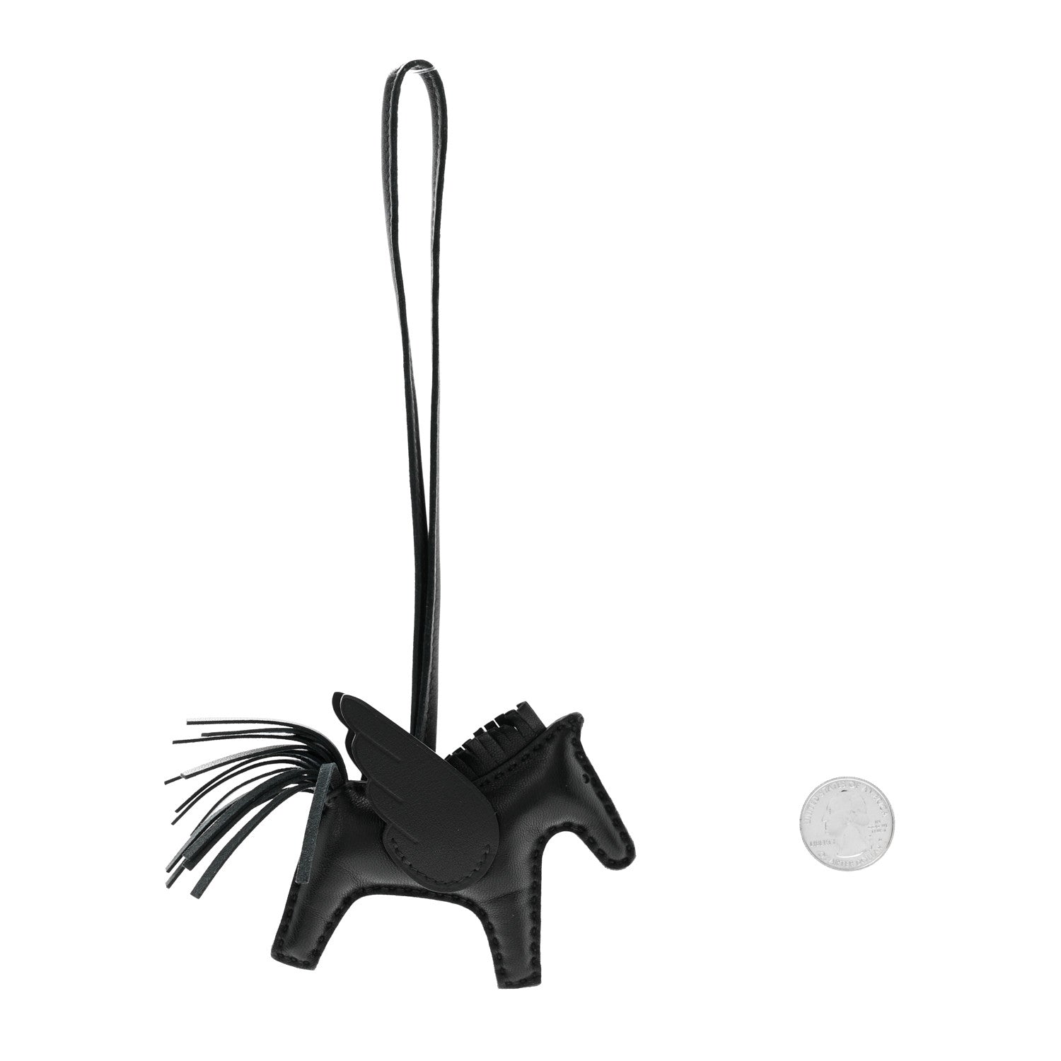 Hermes Milo Lambskin Grigri Rodeo Pegase Horse Bag Charm PM So Black 2 of 5