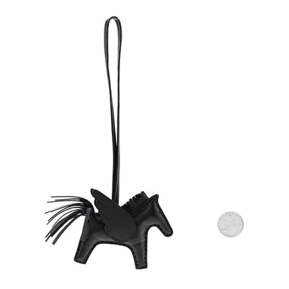 Hermes Milo Lambskin Grigri Rodeo Pegase Horse Bag Charm PM So Black 2 of 5