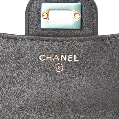 Chanel Aged Calfskin Chevron Reissue Compact Wallet Grey 6 of 9