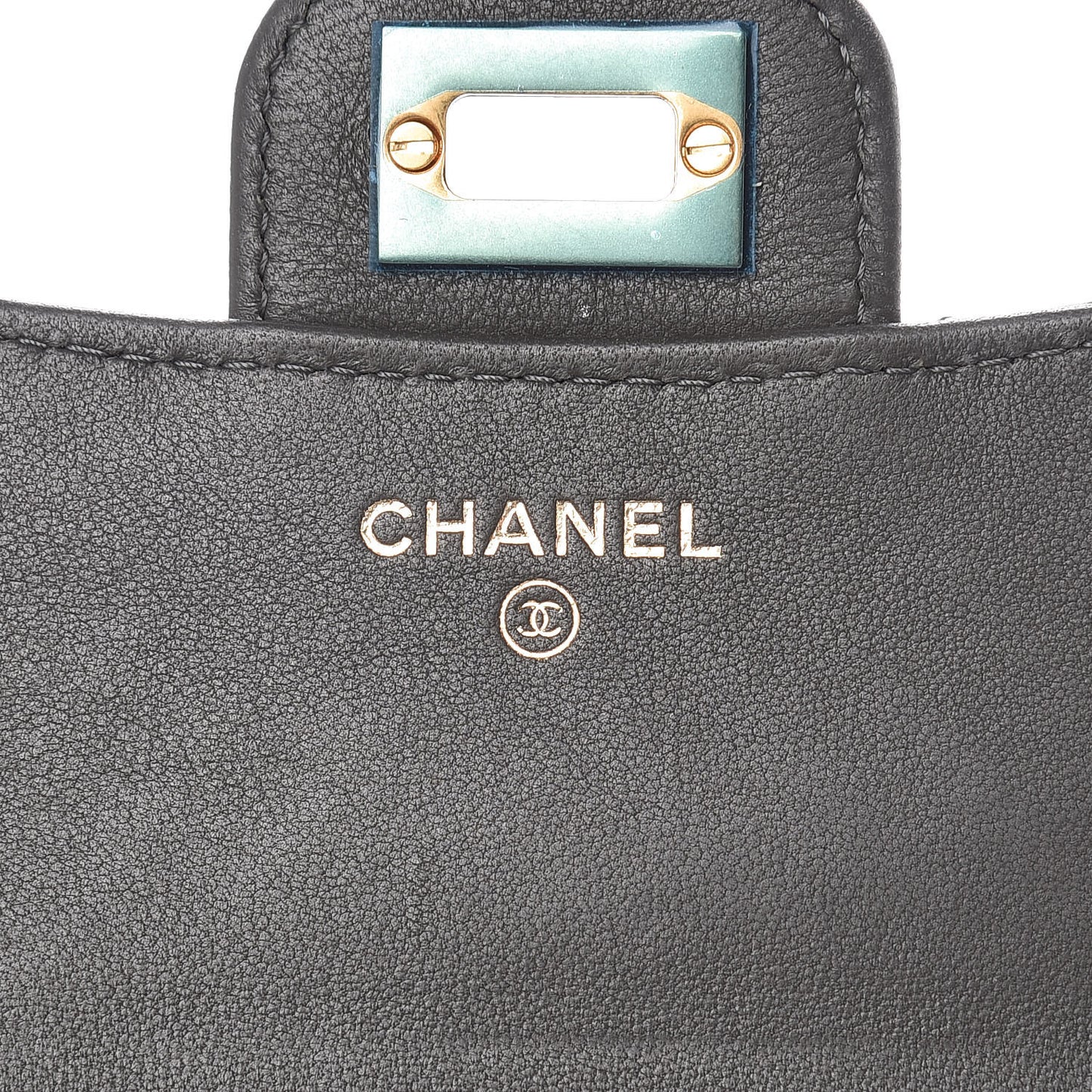 Aged Calfskin Chevron Reissue Compact Wallet Grey