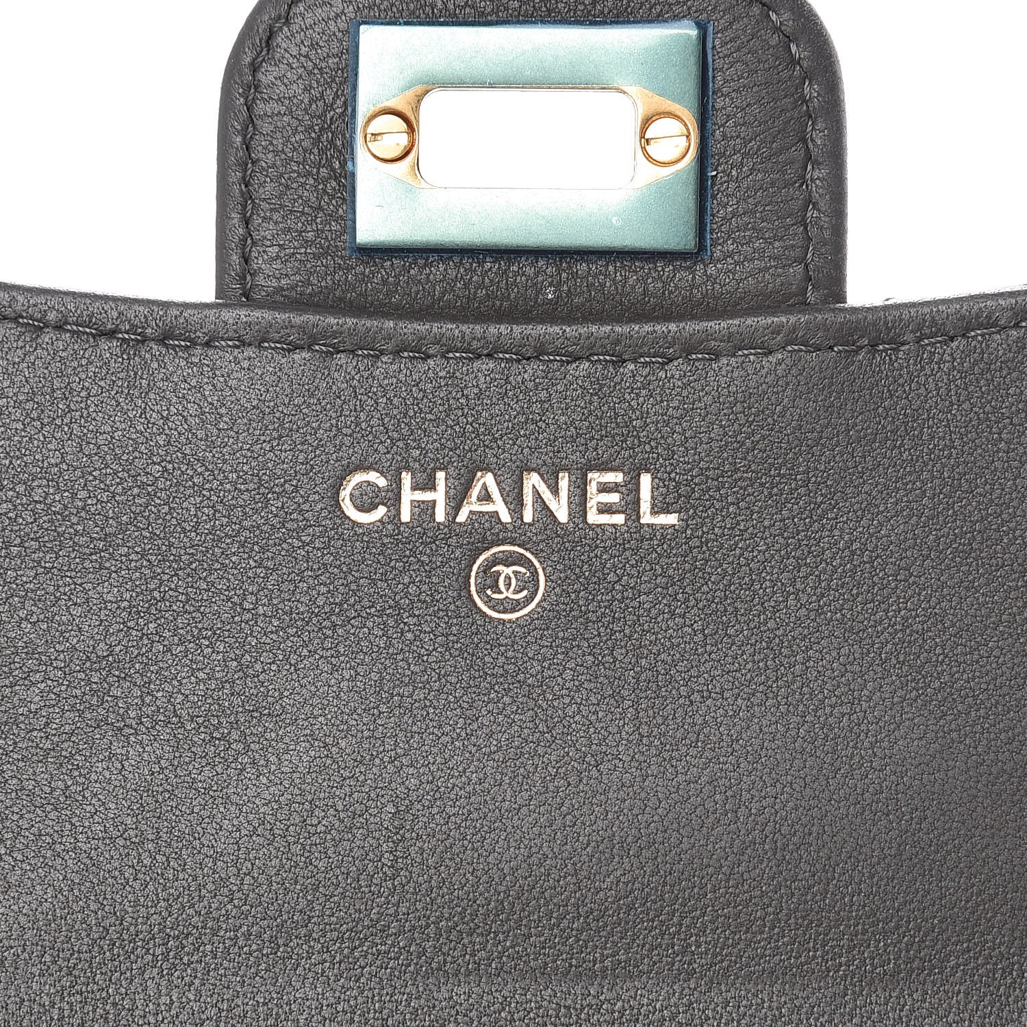 Chanel Aged Calfskin Chevron Reissue Compact Wallet Grey 6 of 9