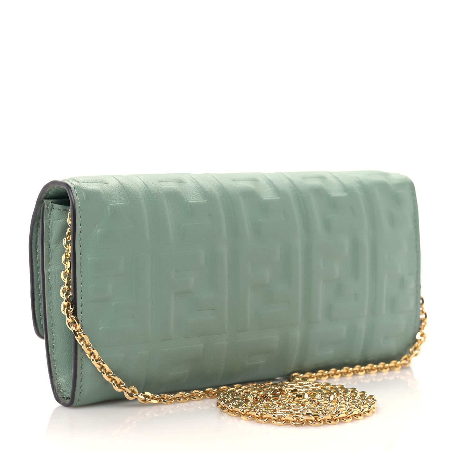 Nappa Matisse FF Embossed Continental Wallet On Chain Menta