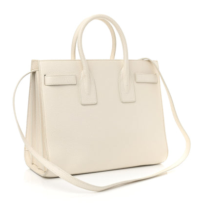 Saint Laurent Grained Calfskin Small Sac De Jour Dove White 3 of 17