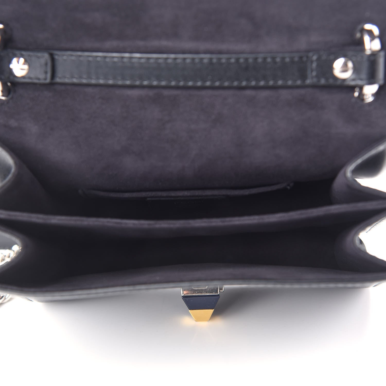 Fendi Vitello Liberty Studded Small Kan I Shoulder Bag Black Multicolor 5 of 9