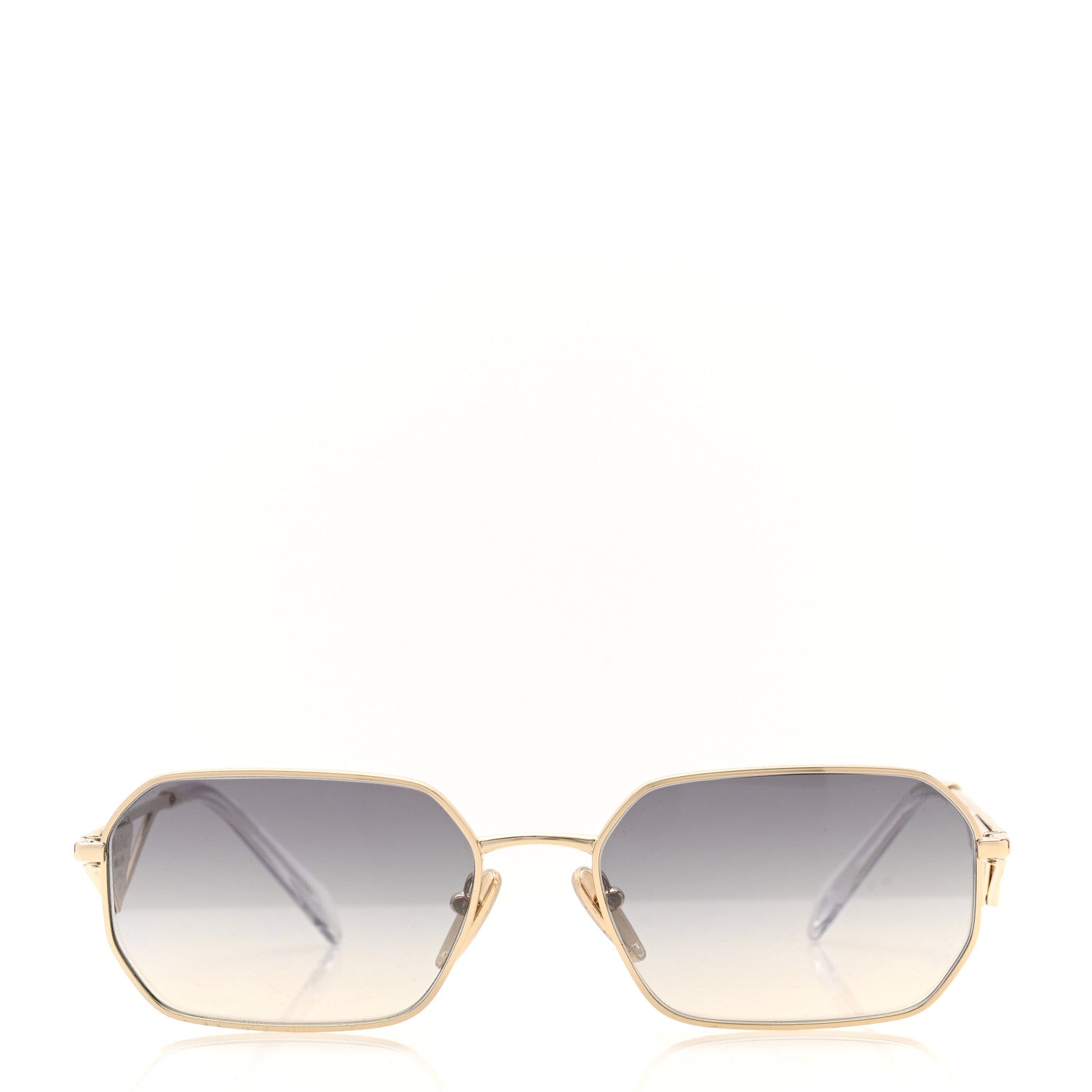 Prada Metal Symbole Triangle Logo Sunglasses SPR A51 Gold Blue 2 of 8