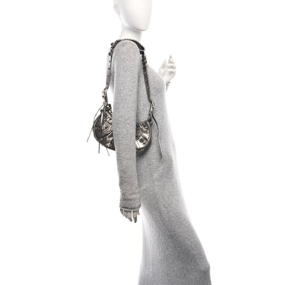 Balenciaga Metallic Agneau Arena Le Cagole Shoulder Bag XS Silver 2 of 13