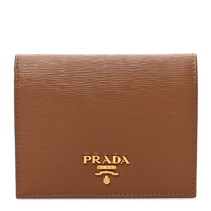 Prada Vitello Move Bi-Fold Card Holder Wallet Caramel 1 of 7