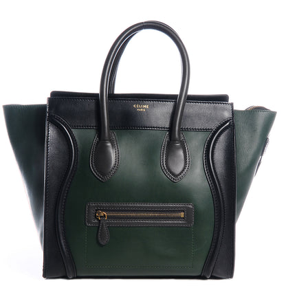 Celine Smooth Calfskin Bi-Color Mini Luggage Forest Black 1 of 8