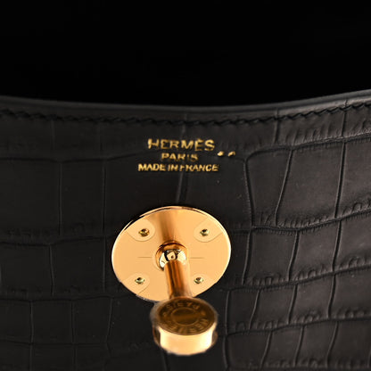 Hermes Matte Niloticus Crocodile Lindy 26 Black 6 of 10