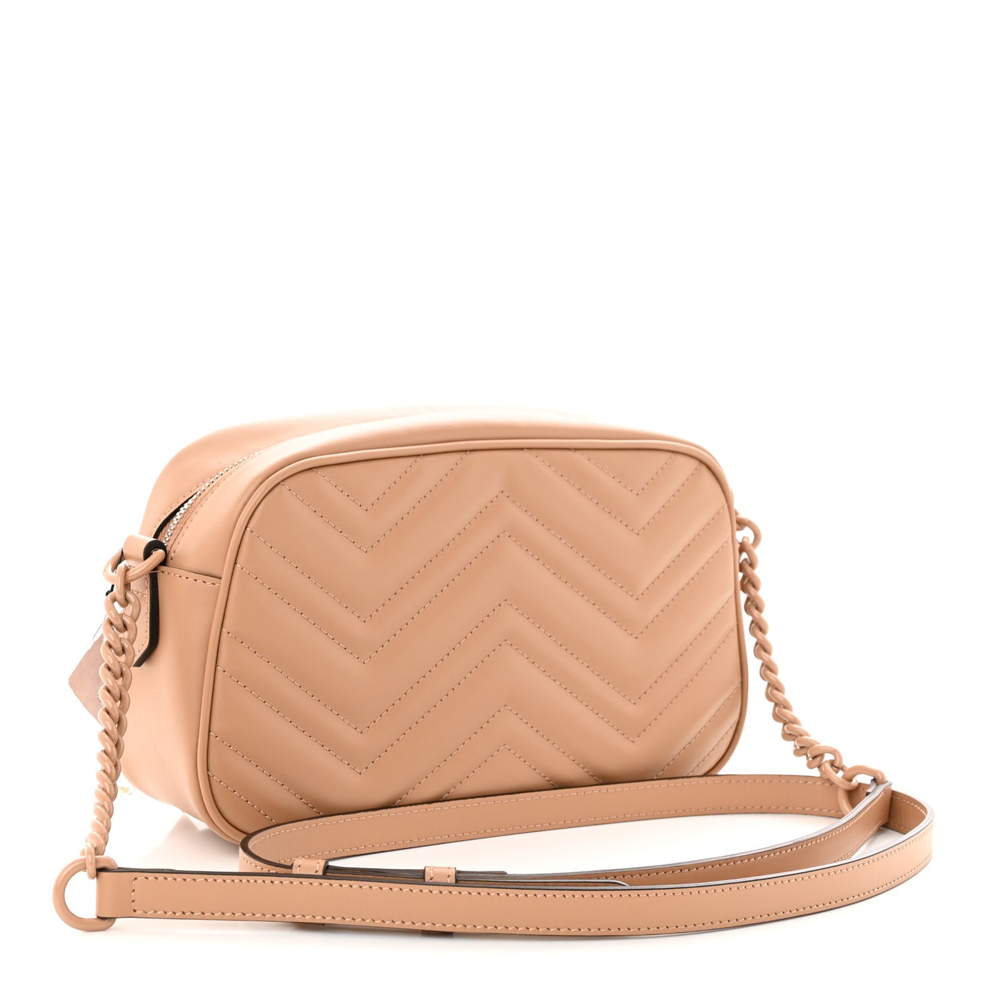 Calfskin Matelasse Monochrome Small GG Marmont Chain Shoulder Bag Camelia