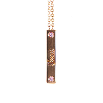 Gucci 18K Rose Gold Pink Sapphire Lariat Necklace 3 of 5