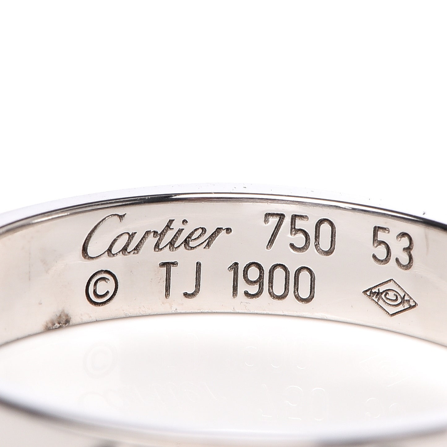 18K White Gold 3.5mm LOVE Wedding Band Ring 53 6.25