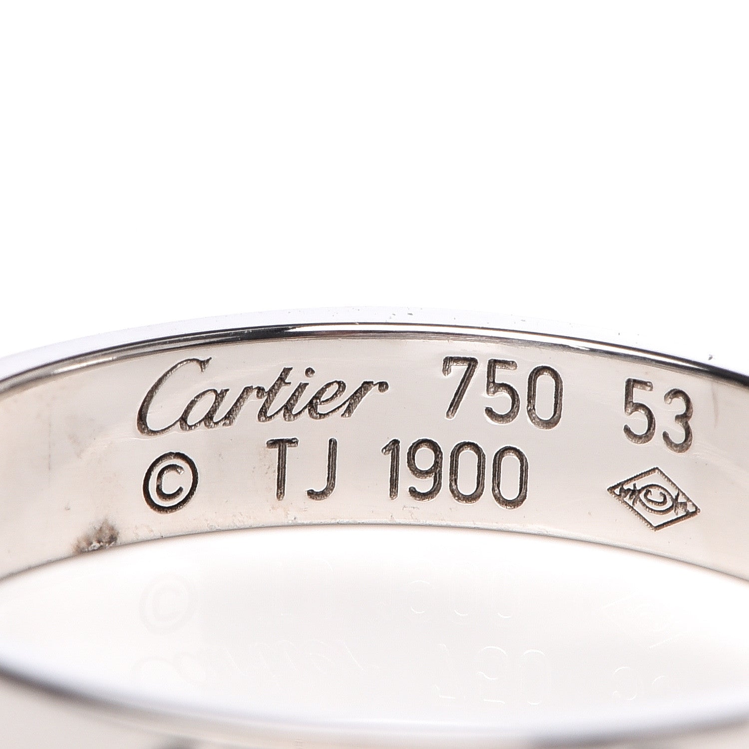 Cartier 18K White Gold 3.5mm LOVE Wedding Band Ring 53 6.25 4 of 4