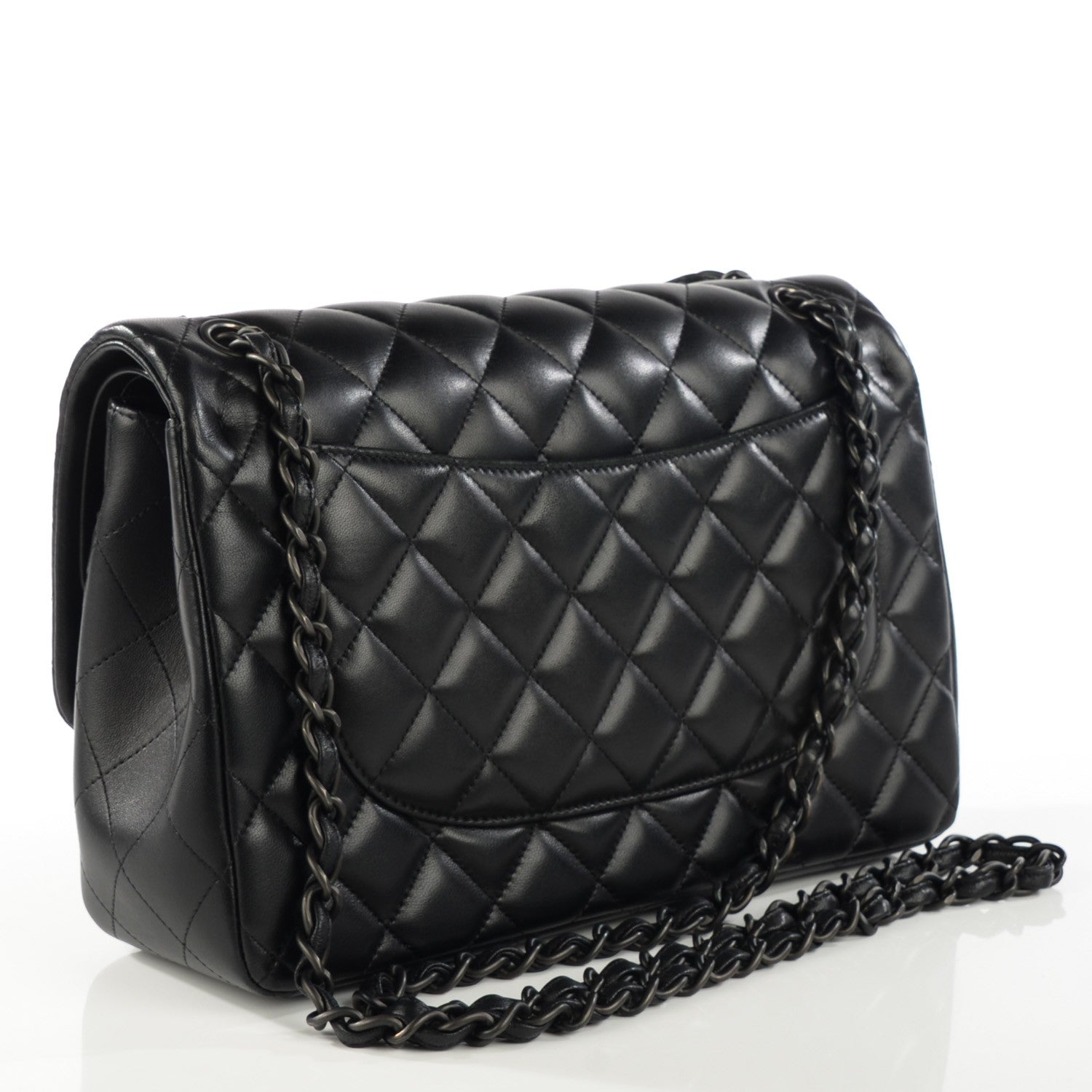 Chanel Lambskin Quilted Jumbo Double Flap So Black 3 of 9