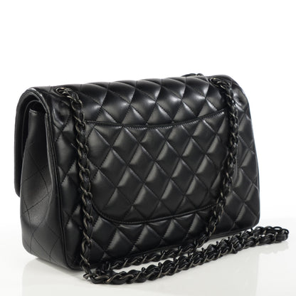Chanel Lambskin Quilted Jumbo Double Flap So Black 3 of 9