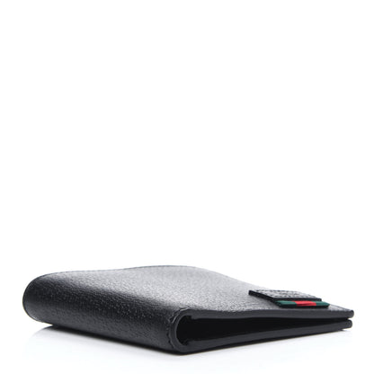 Gucci Calfskin Boar Effect Web Bi-Fold Wallet Black 4 of 7