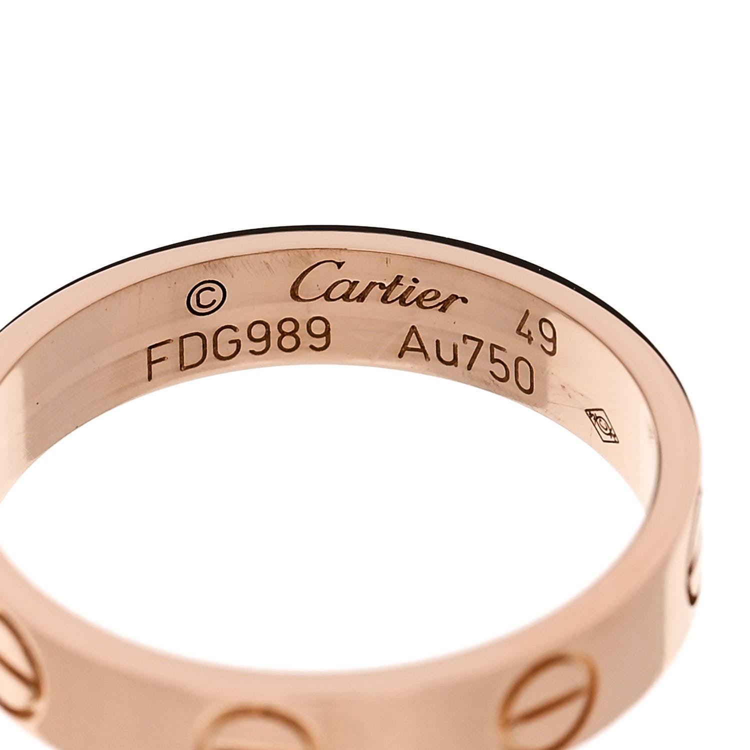 Cartier 18K Pink Gold 3.5mm LOVE Wedding Band Ring 49 5 4 of 5