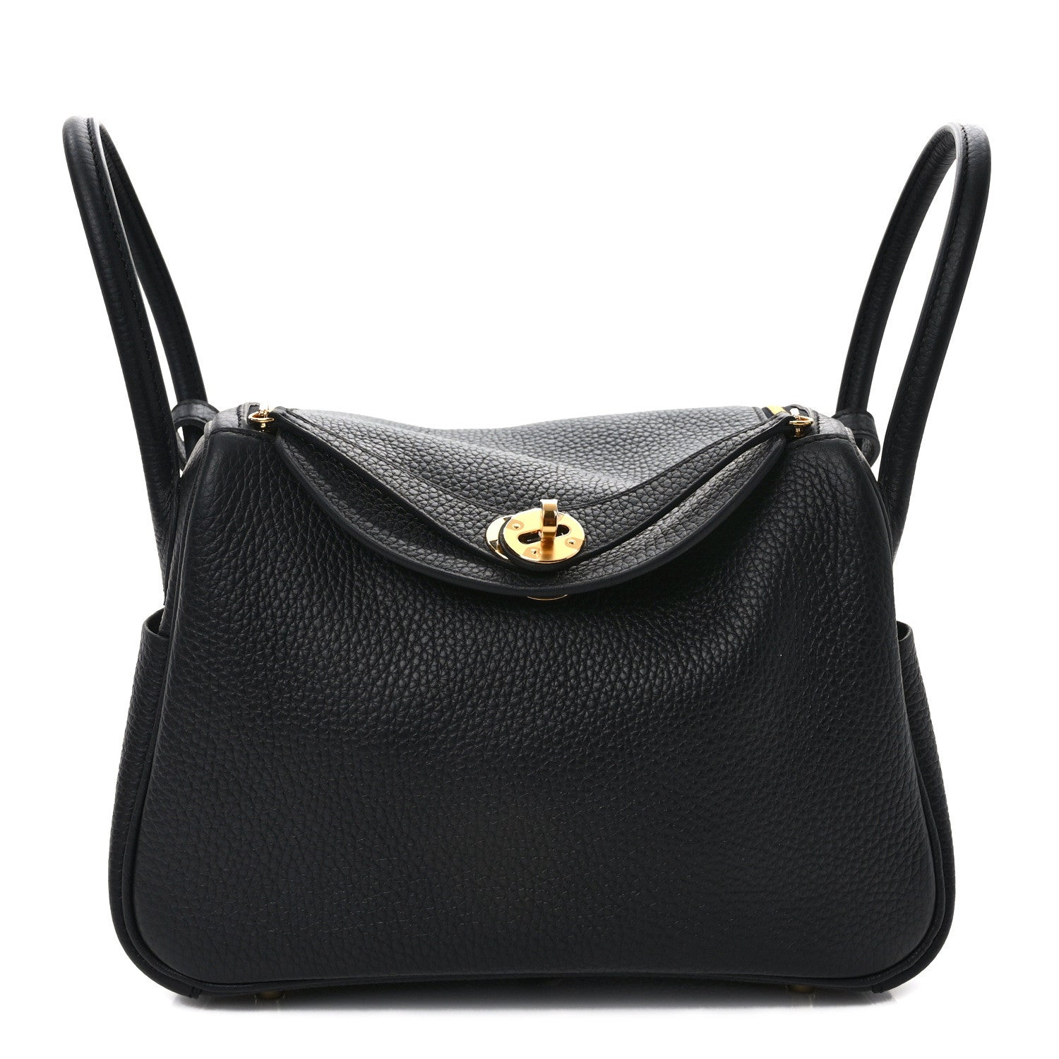 Hermes Taurillon Clemence Lindy 26 Black 1 of 13