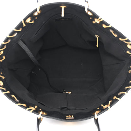 Chanel Caviar Quilted Grommet Embellished Piercing Chic Tote Bag Black 5 of 11