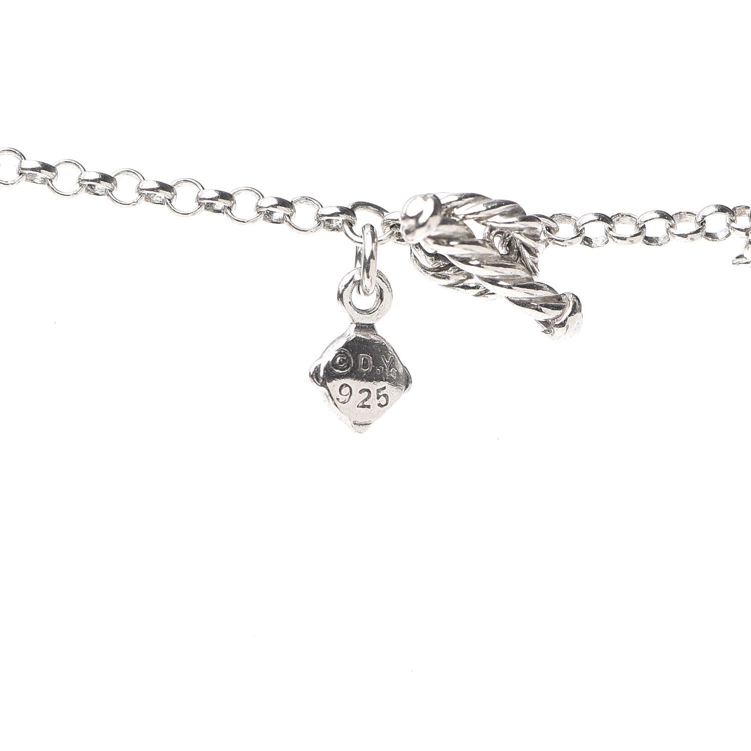 David Yurman Sterling Silver Black Onyx Station Chain Necklace 2 of 2