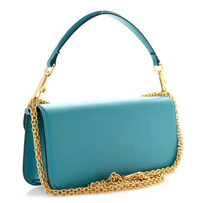 Valentino Garavani Calfskin Vlogo Loco Shoulder Bag Marine Green 3 of 12