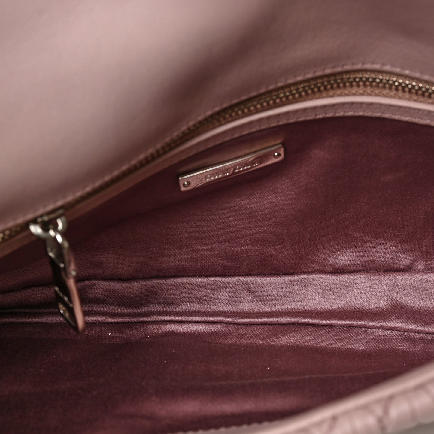 Nappa Matelasse Bi-Color Crystal Flap Clutch Pink Pomice