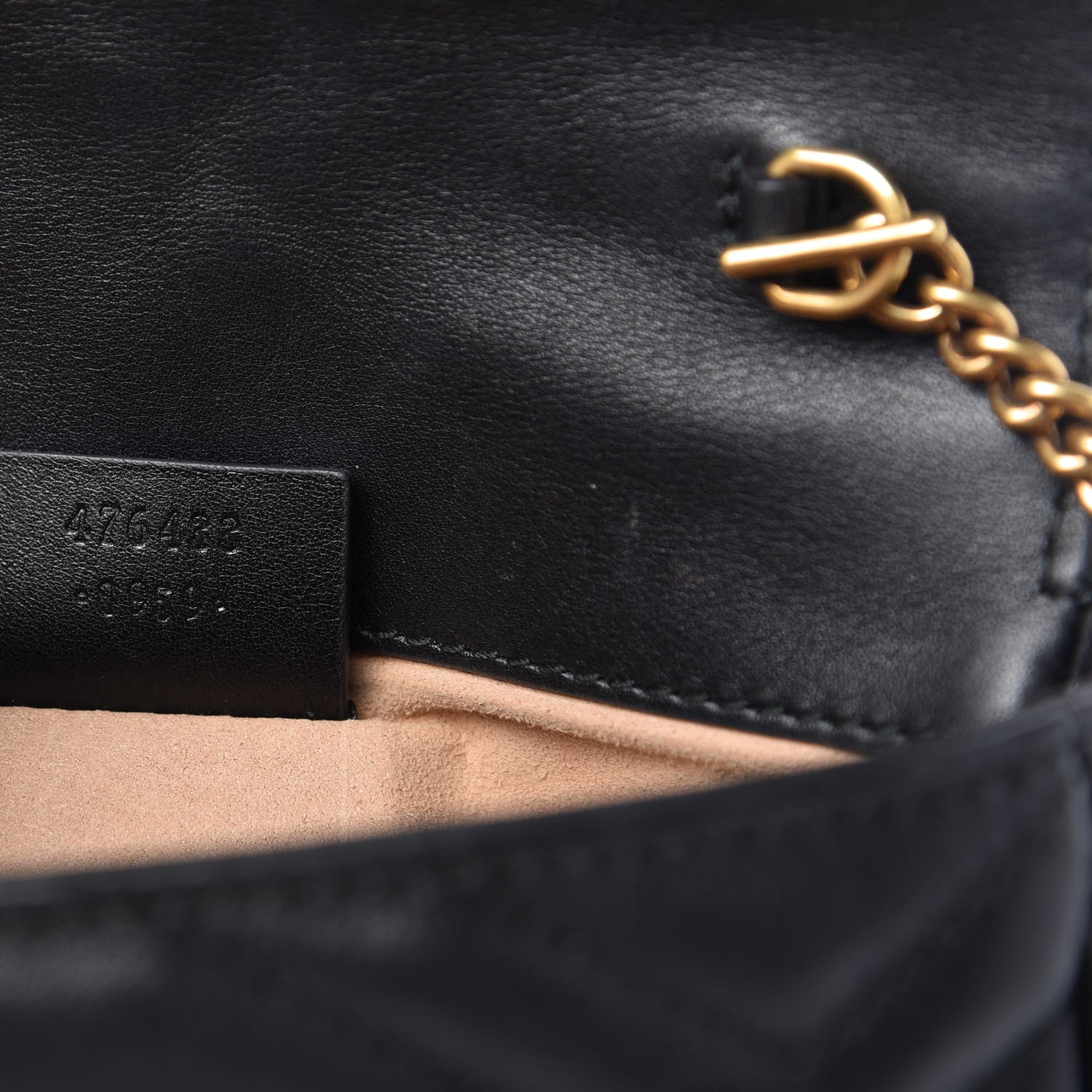 Gucci Calfskin Matelasse Super Mini GG Marmont Shoulder Bag Black 9 of 10